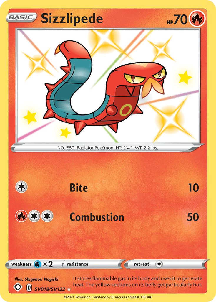 Sizzlipede Shining Fates Shiny Vault card