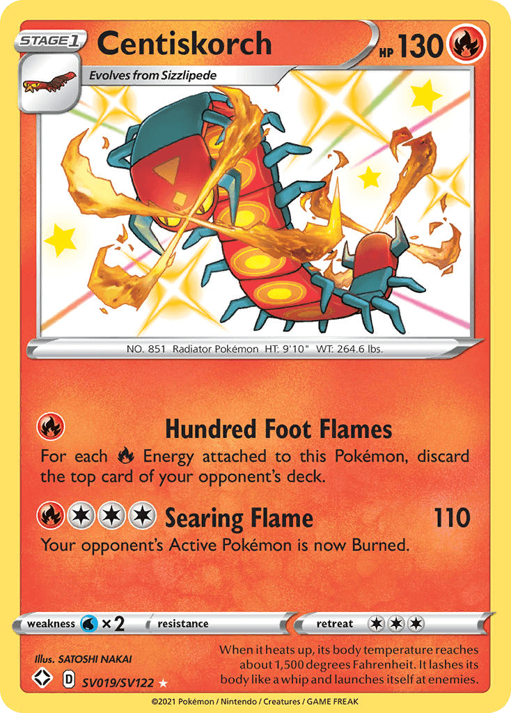 Centiskorch Shining Fates Shiny Vault card