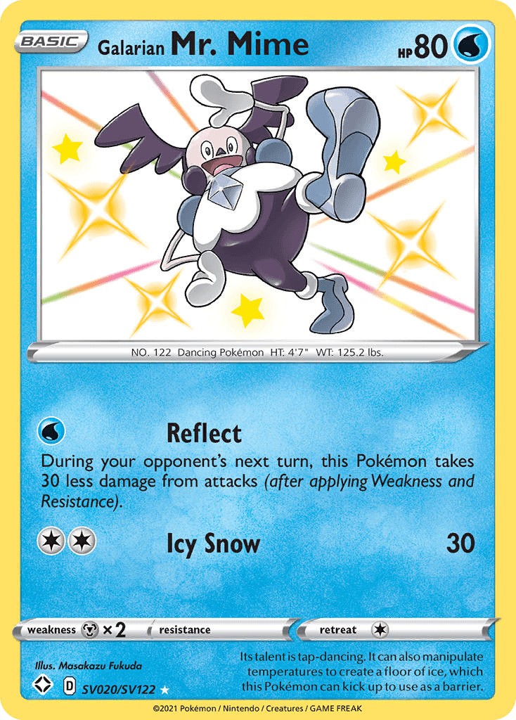 Galarian Mr. Mime Shining Fates Shiny Vault card