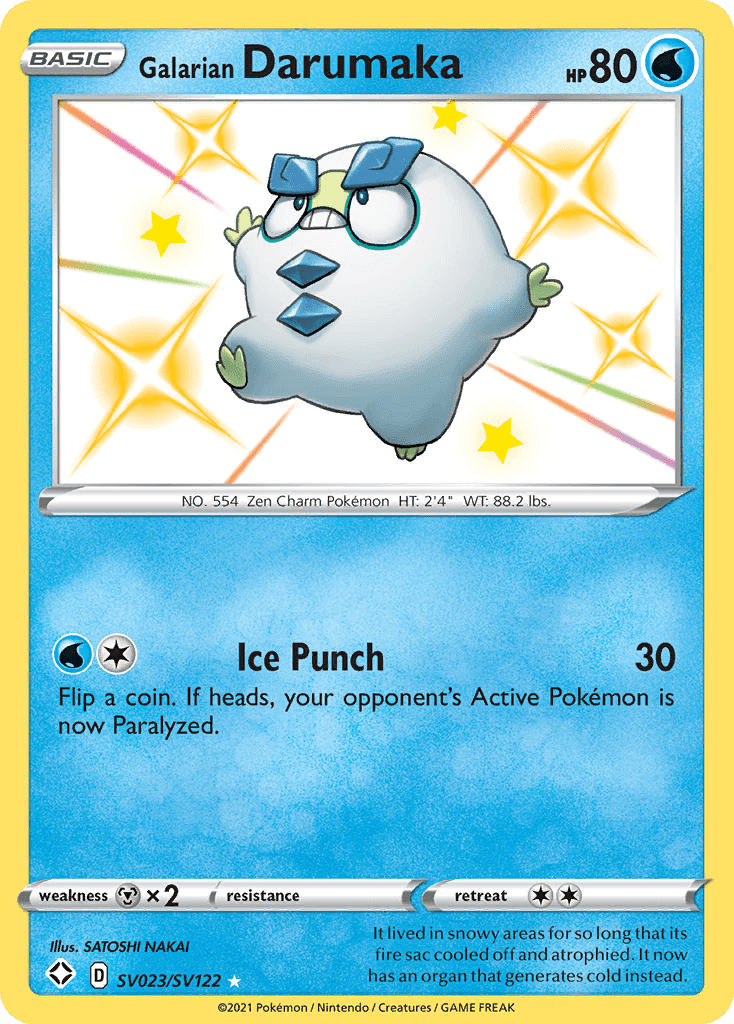 Galarian Darumaka Shining Fates Shiny Vault card