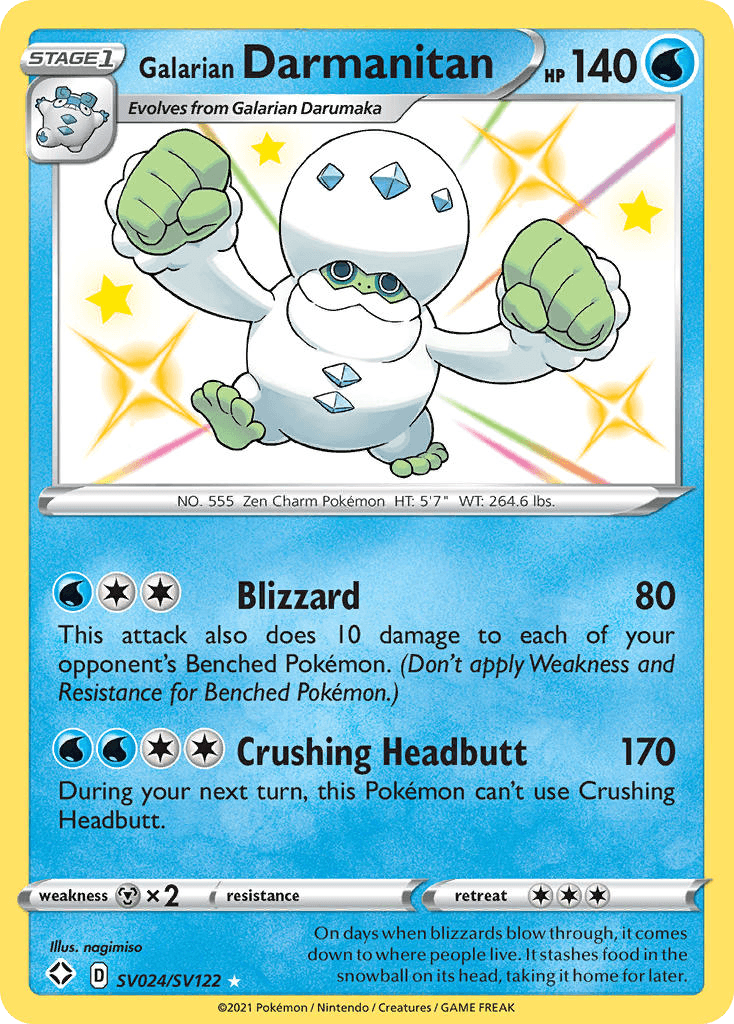 Galarian Darmanitan Shining Fates Shiny Vault card