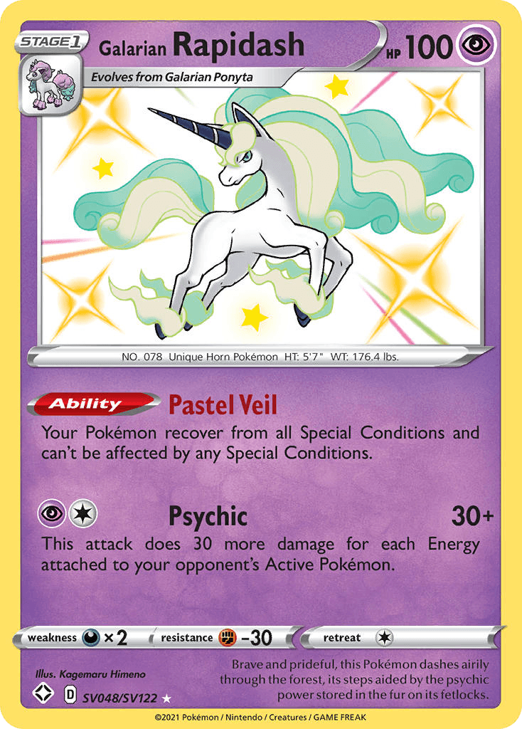 Galarian Rapidash Shining Fates Shiny Vault card
