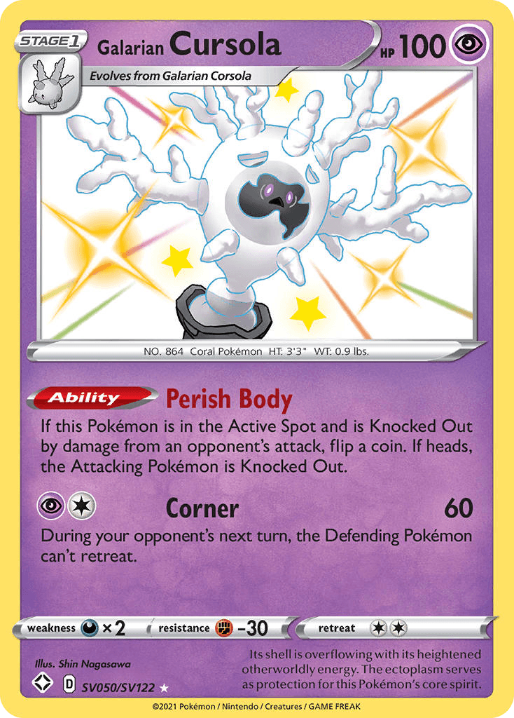 Galarian Cursola Shining Fates Shiny Vault card