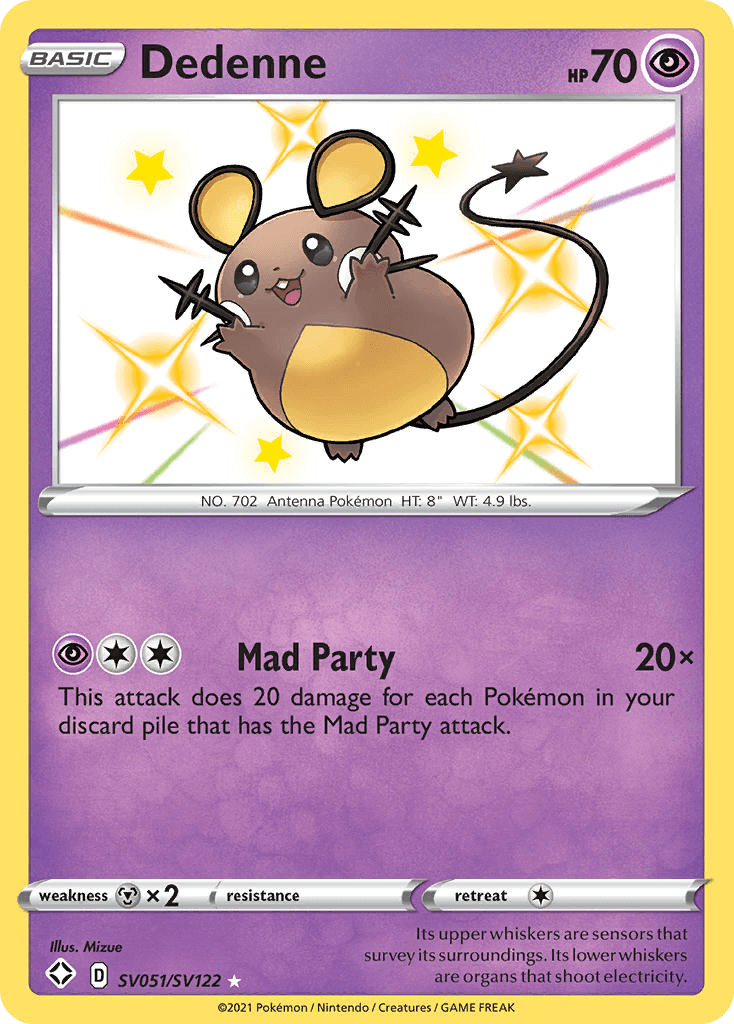 Dedenne Shining Fates Shiny Vault card