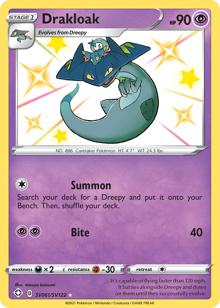 Drakloak Shining Fates Shiny Vault card