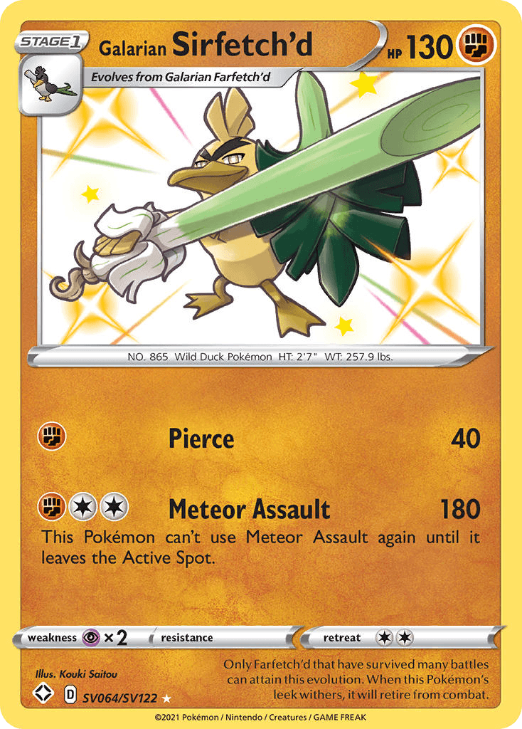 Galarian Sirfetch'd Shining Fates Shiny Vault card