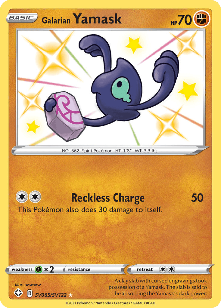 Galarian Yamask Shining Fates Shiny Vault card