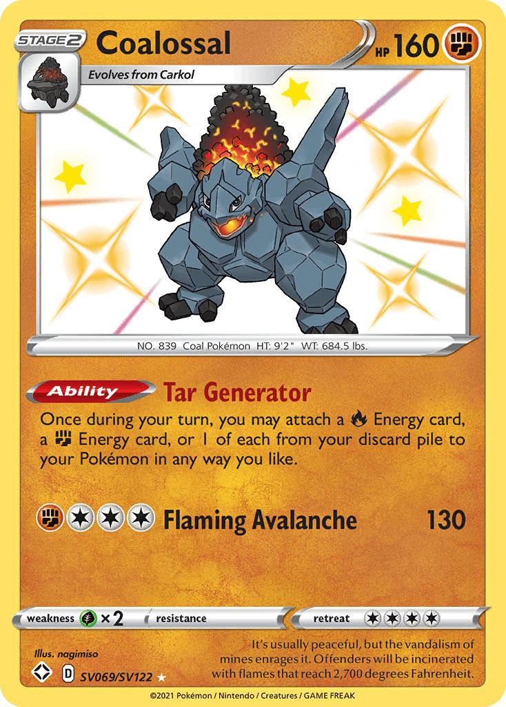 Coalossal Shining Fates Shiny Vault card