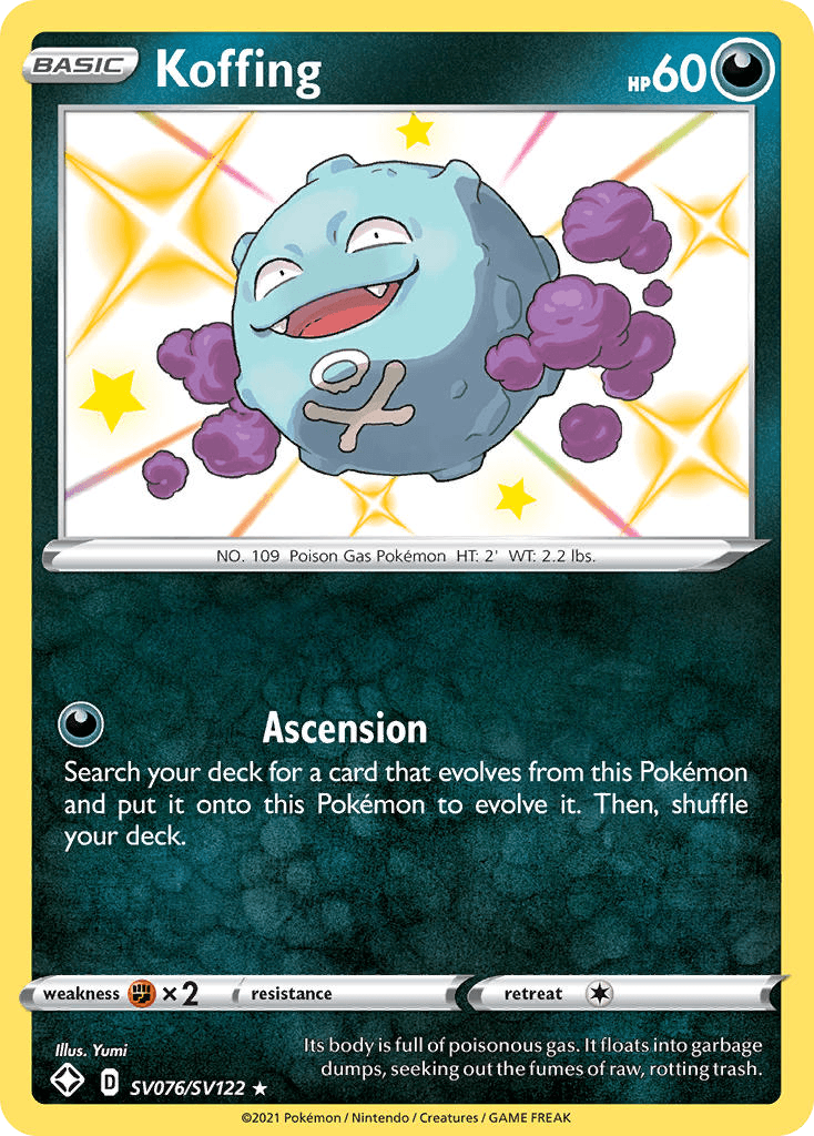 Koffing Shining Fates Shiny Vault card
