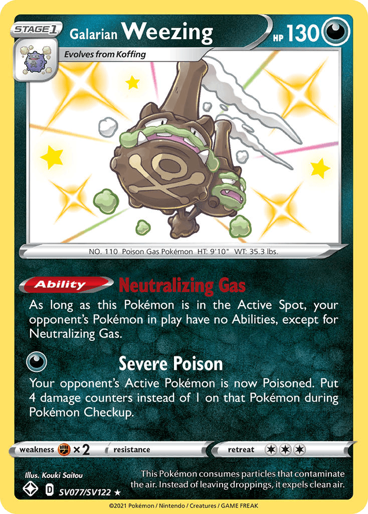 Galarian Weezing Shining Fates Shiny Vault card