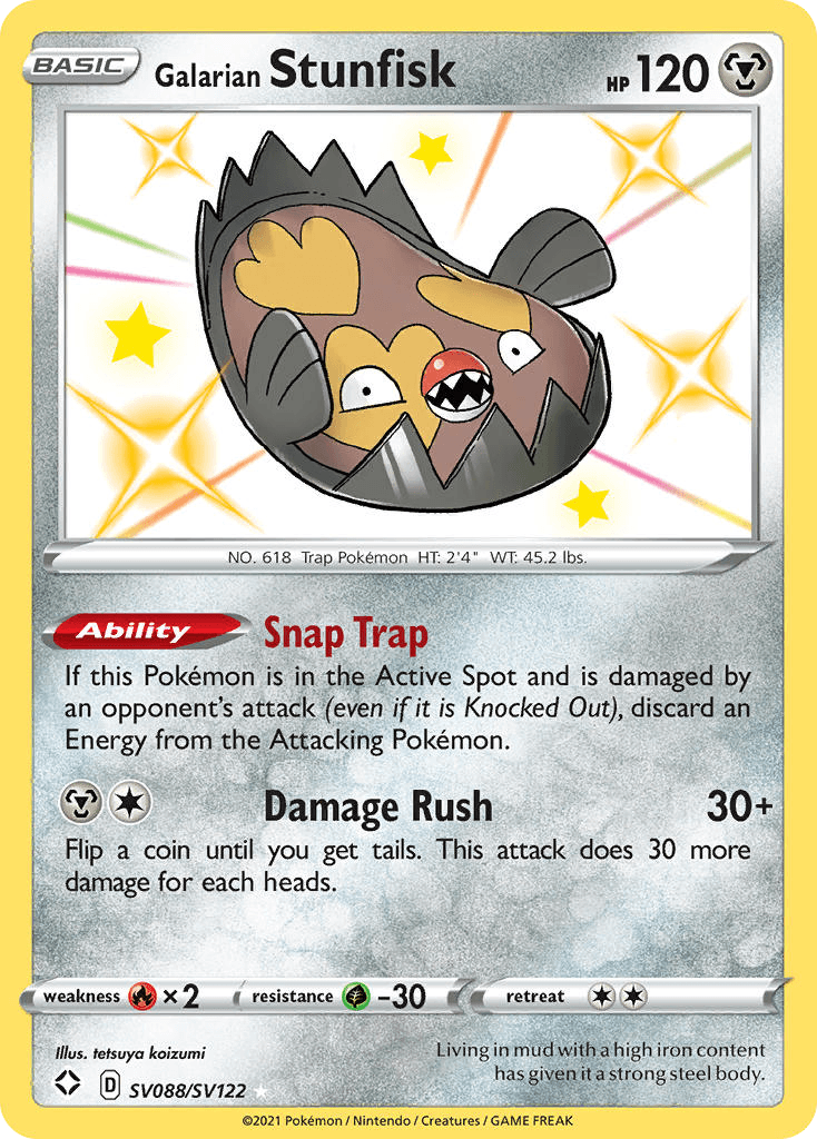 Galarian Stunfisk Shining Fates Shiny Vault card