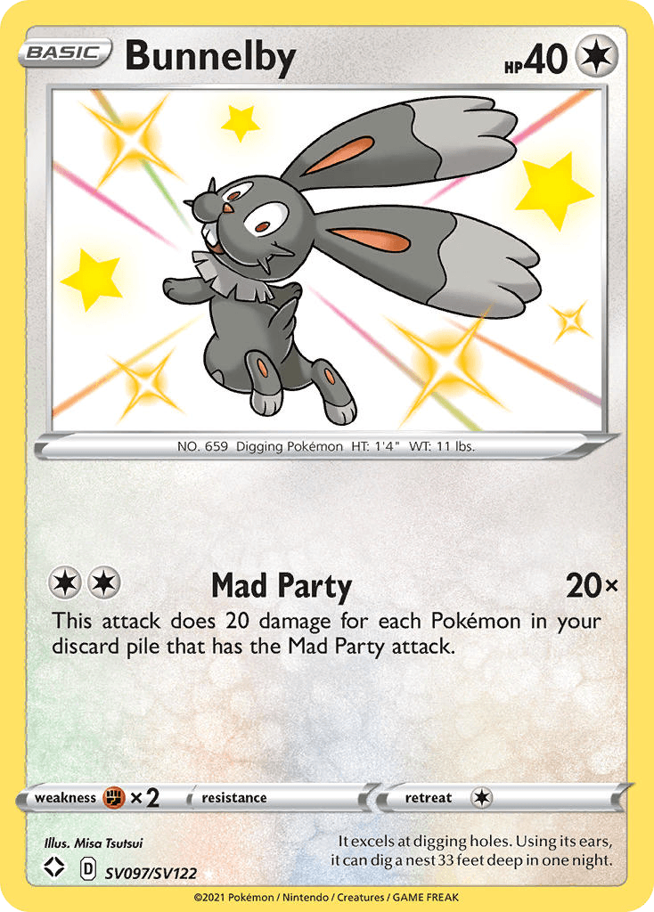 Bunnelby Shining Fates Shiny Vault card