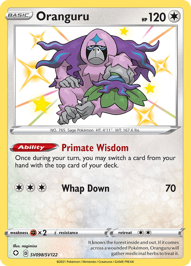 Oranguru Shining Fates Shiny Vault card