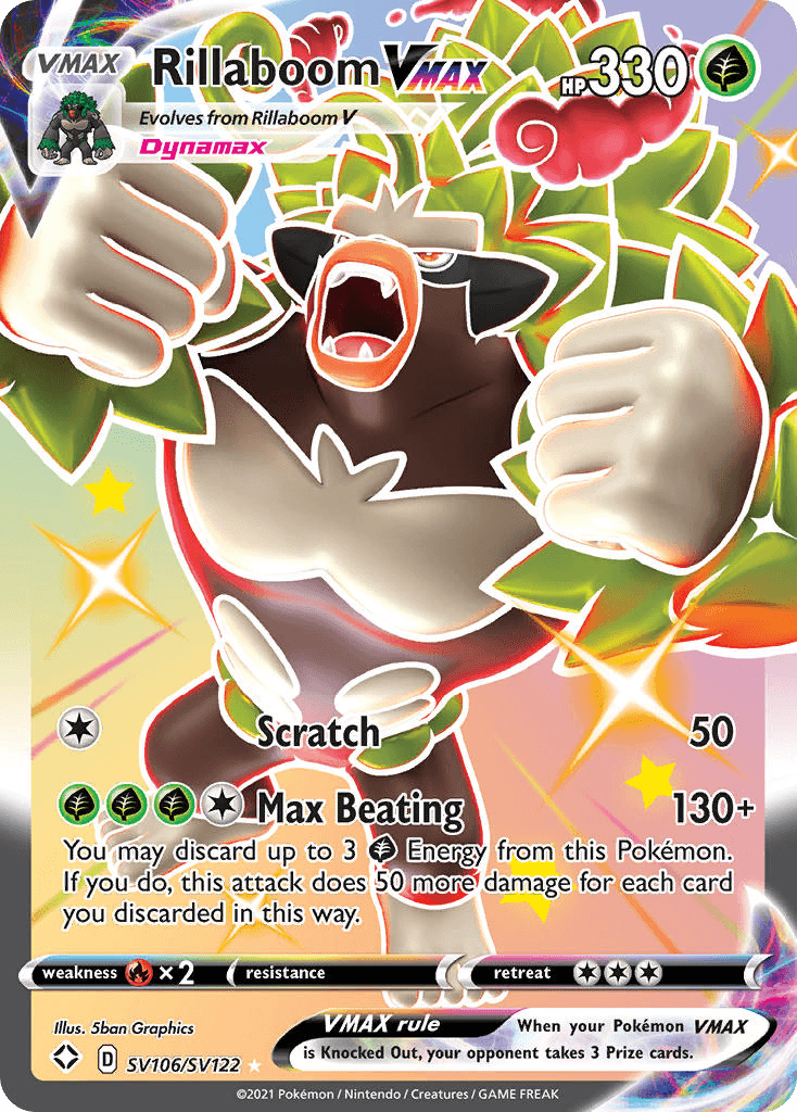 Rillaboom VMAX Shining Fates Shiny Vault card