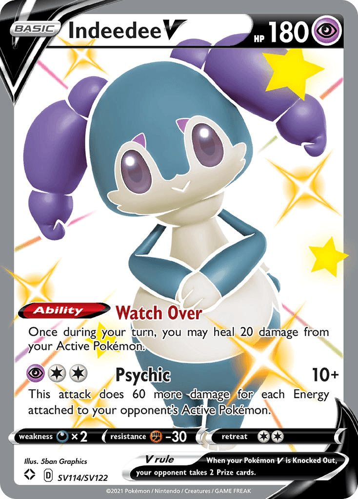 Indeedee V Shining Fates Shiny Vault card