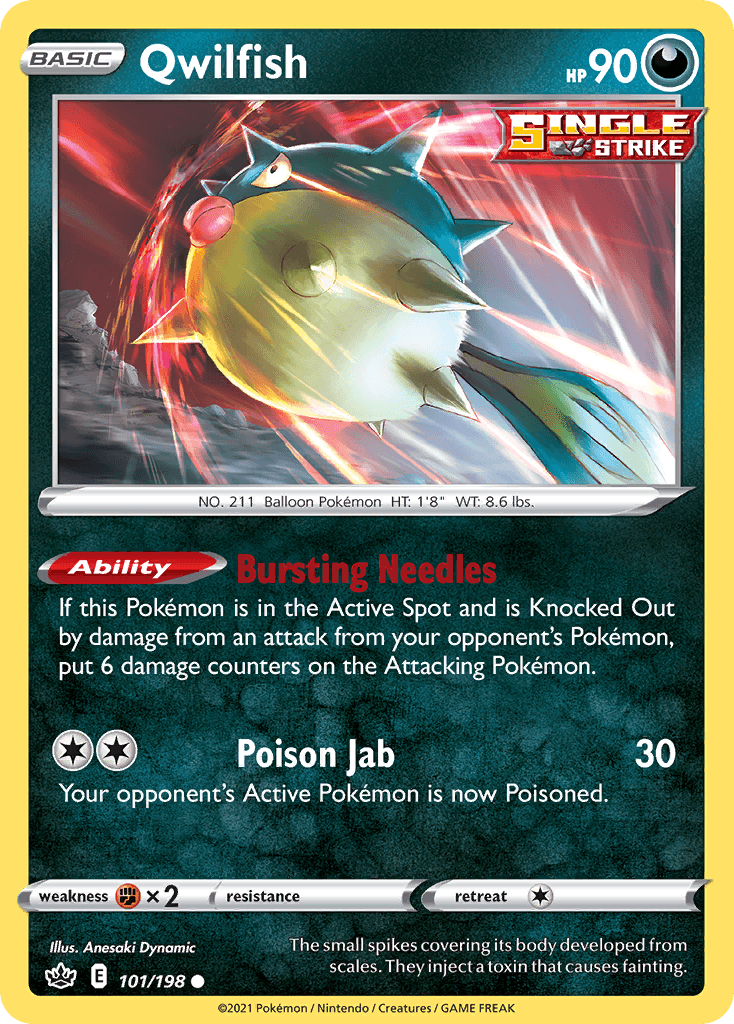 Qwilfish Chilling Reign card
