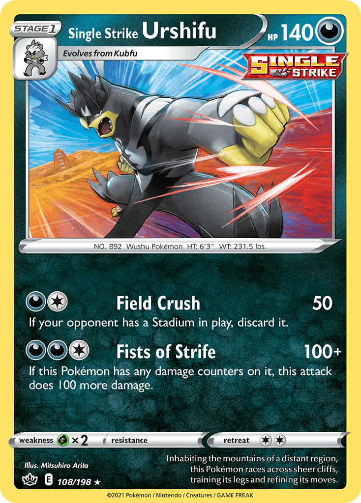 Single Strike Urshifu Chilling Reign card
