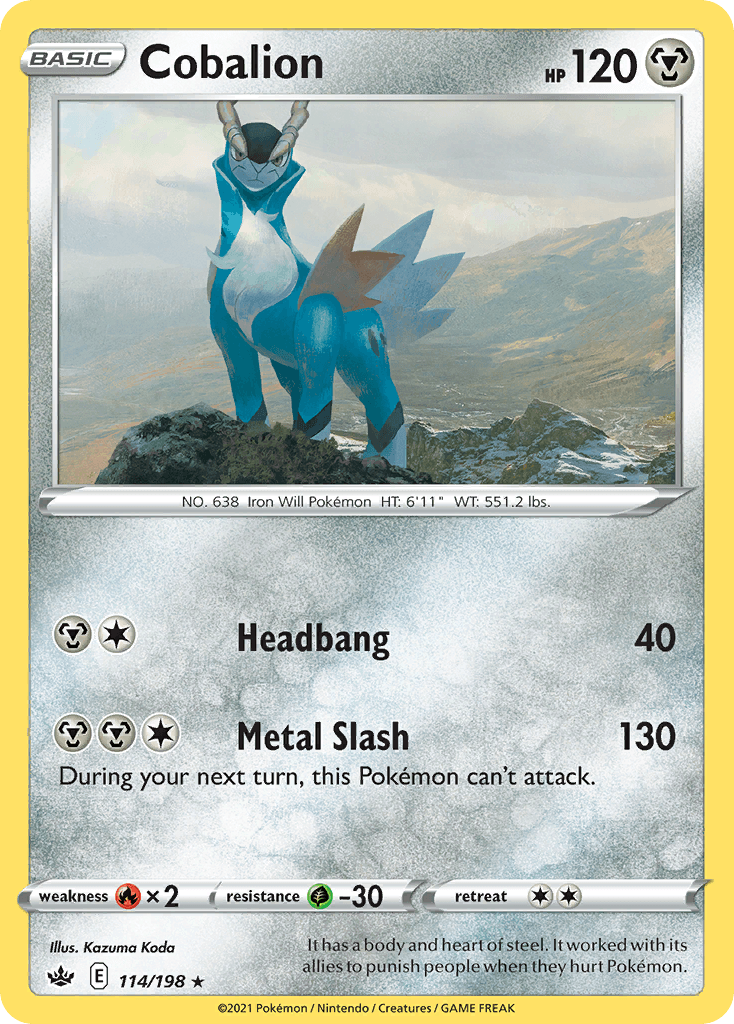 Cobalion Chilling Reign card