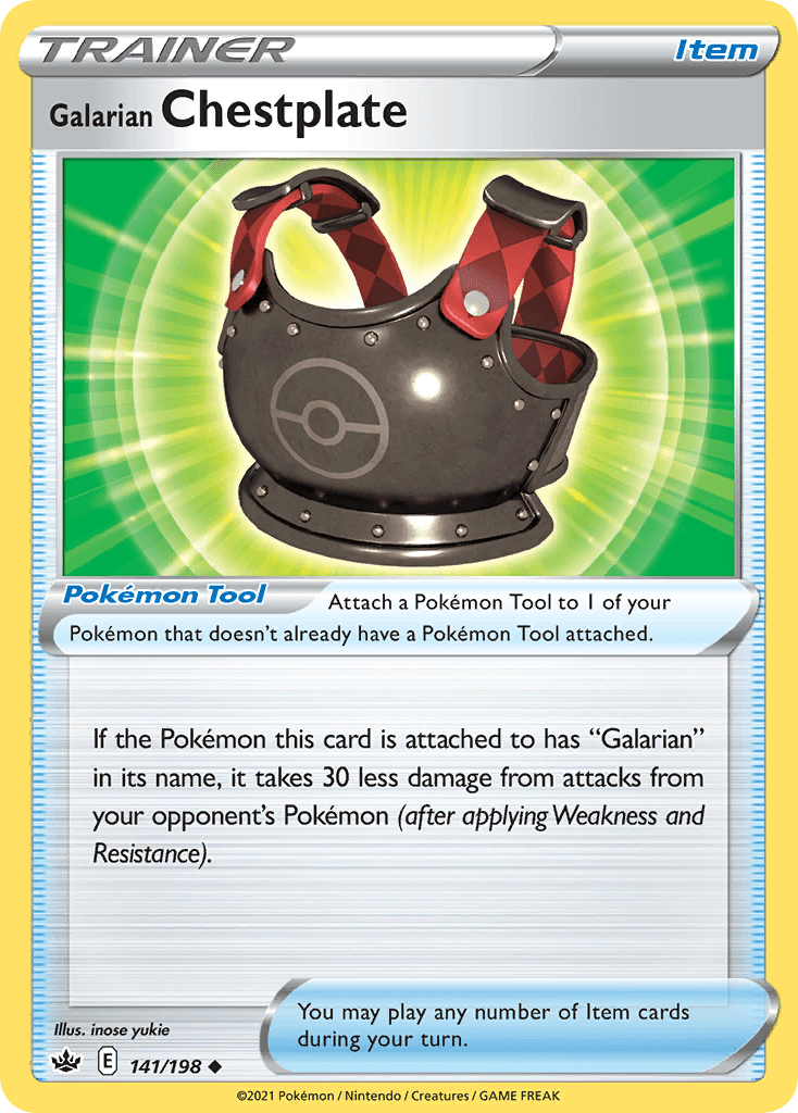 Galarian Chestplate Chilling Reign card
