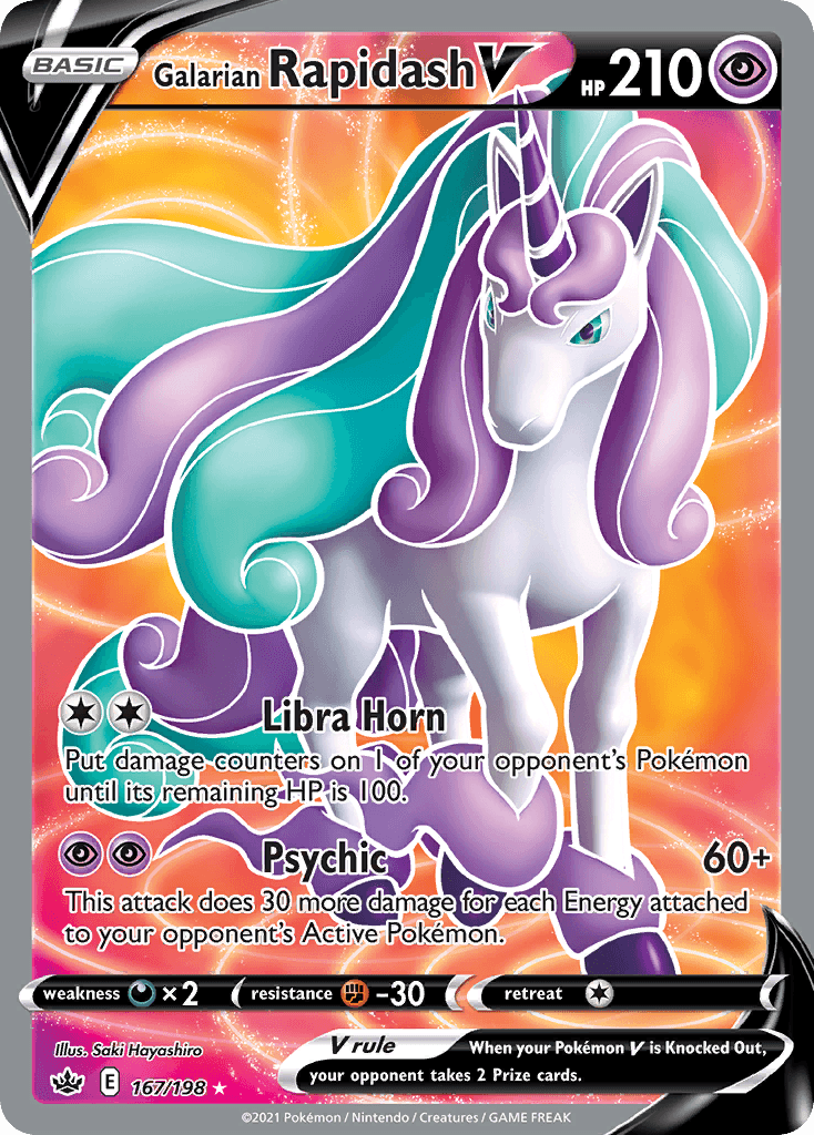 Galarian Rapidash V Chilling Reign card