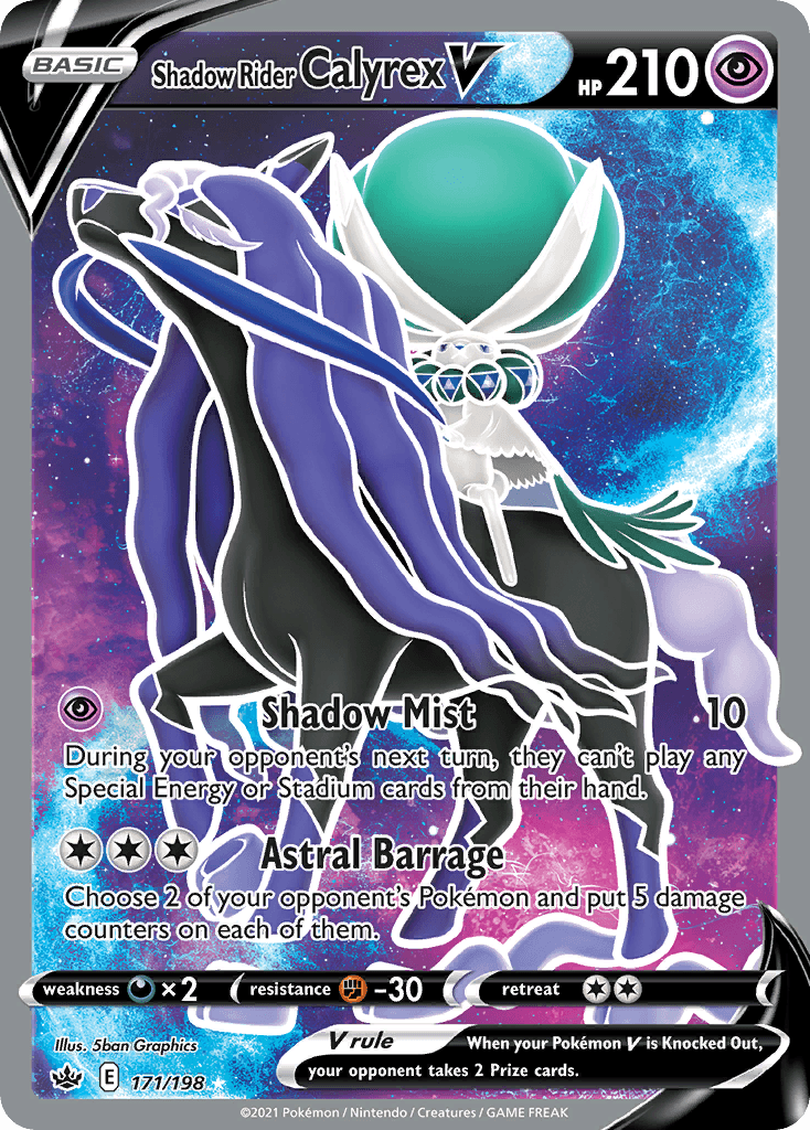 Shadow Rider Calyrex V Chilling Reign card