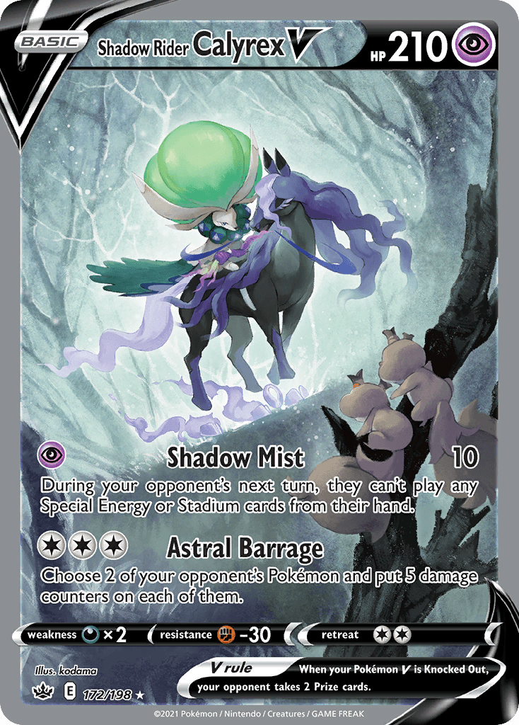Shadow Rider Calyrex V Chilling Reign card