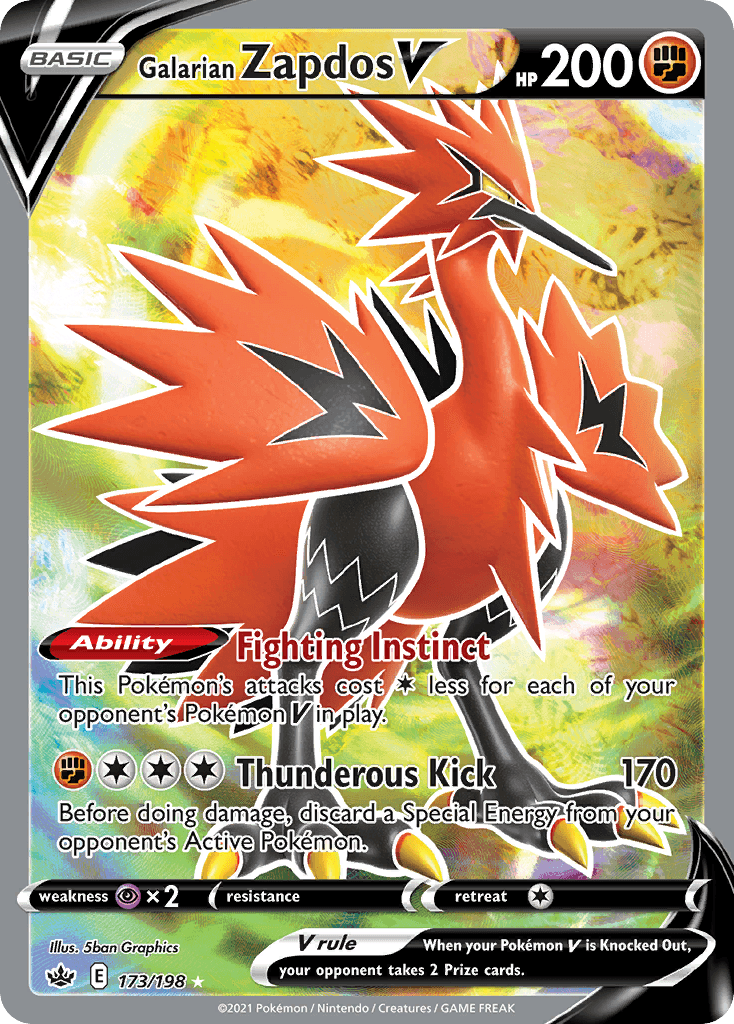 Galarian Zapdos V Chilling Reign card