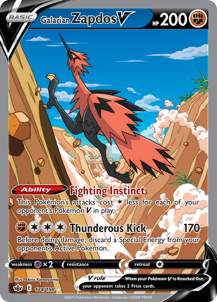 Galarian Zapdos V Chilling Reign card