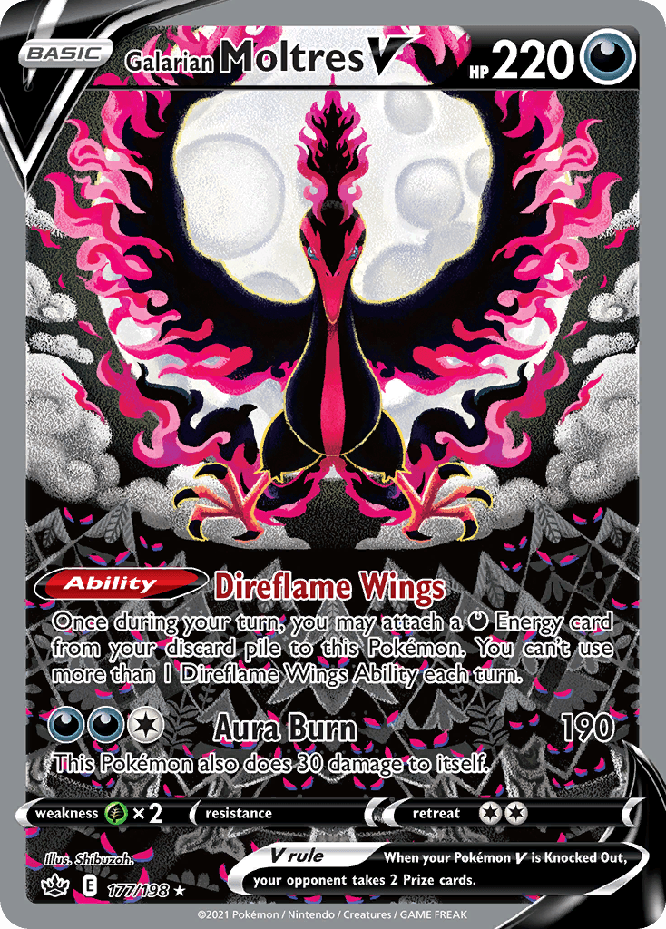 Galarian Moltres V Chilling Reign card