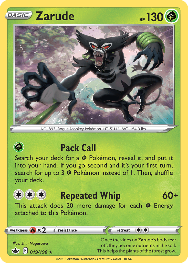 Zarude Chilling Reign card