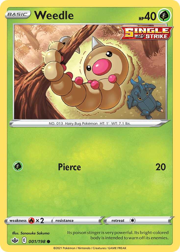 Weedle Chilling Reign card