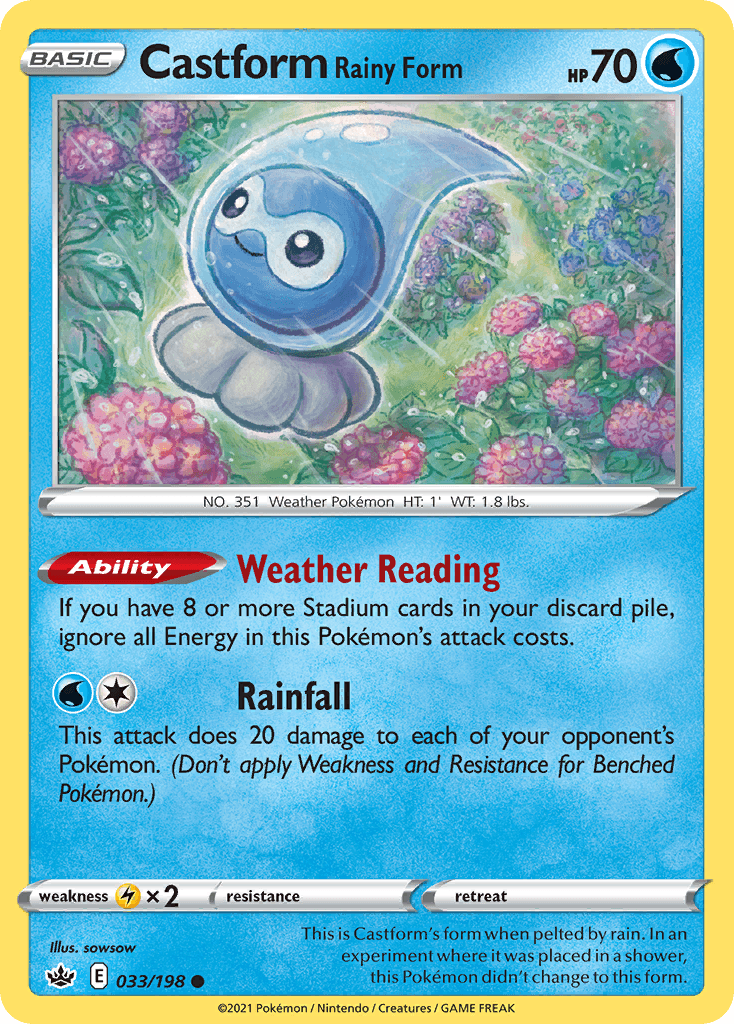 Castform Rainy Form Chilling Reign card
