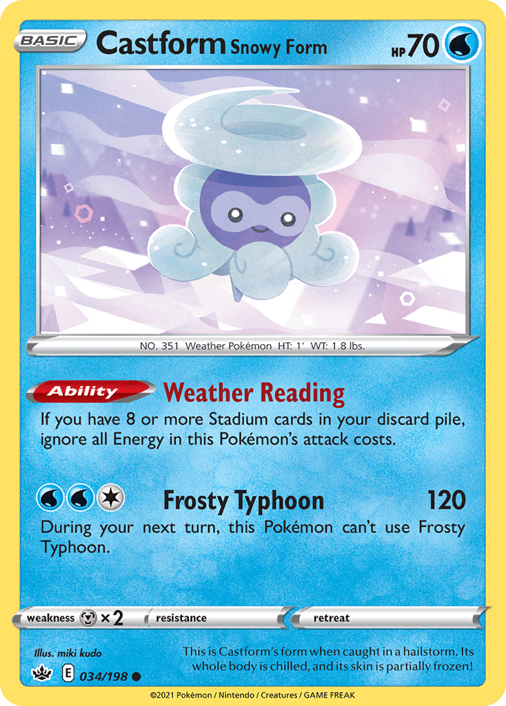 Castform Snowy Form Chilling Reign card
