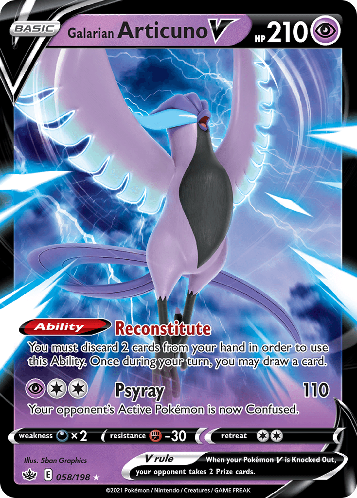 Galarian Articuno V Chilling Reign card