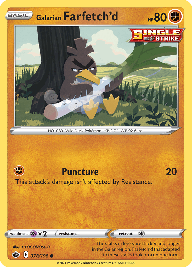 Galarian Farfetch'd Chilling Reign card