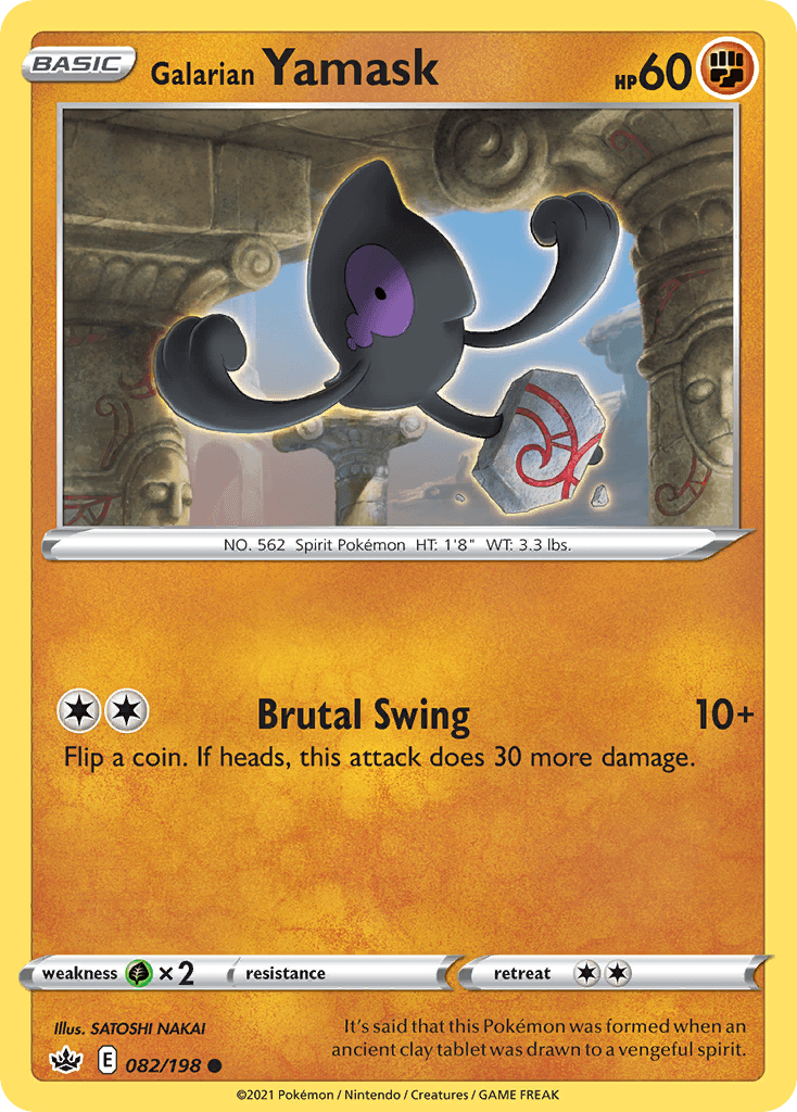 Galarian Yamask Chilling Reign card