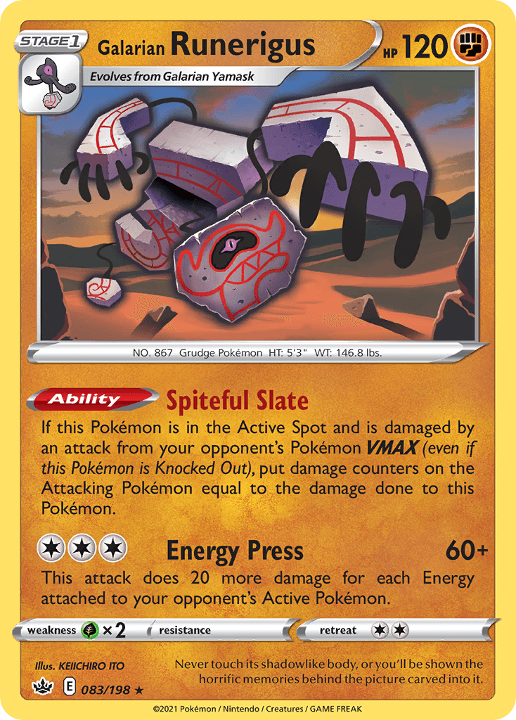 Galarian Runerigus Chilling Reign card