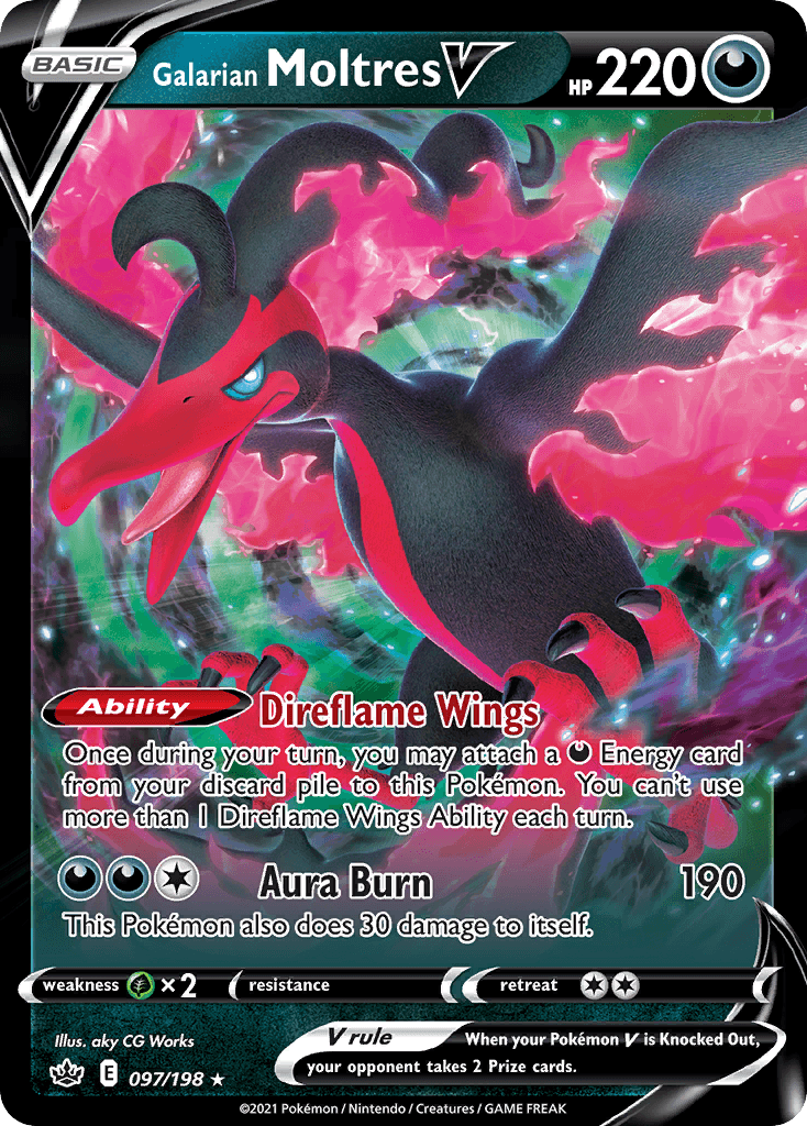 Galarian Moltres V Chilling Reign card