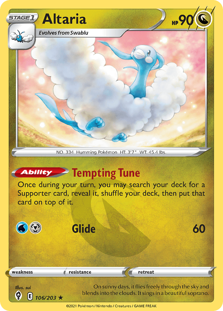 Altaria Evolving Skies card