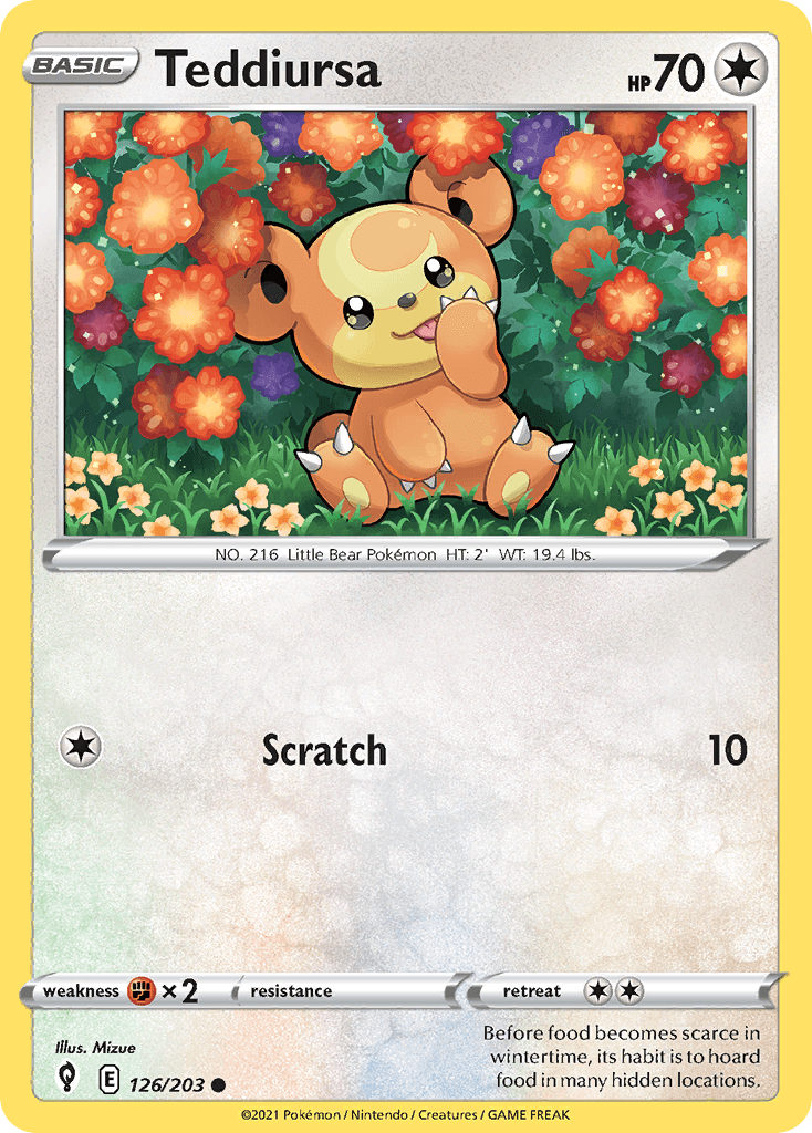Teddiursa Evolving Skies card