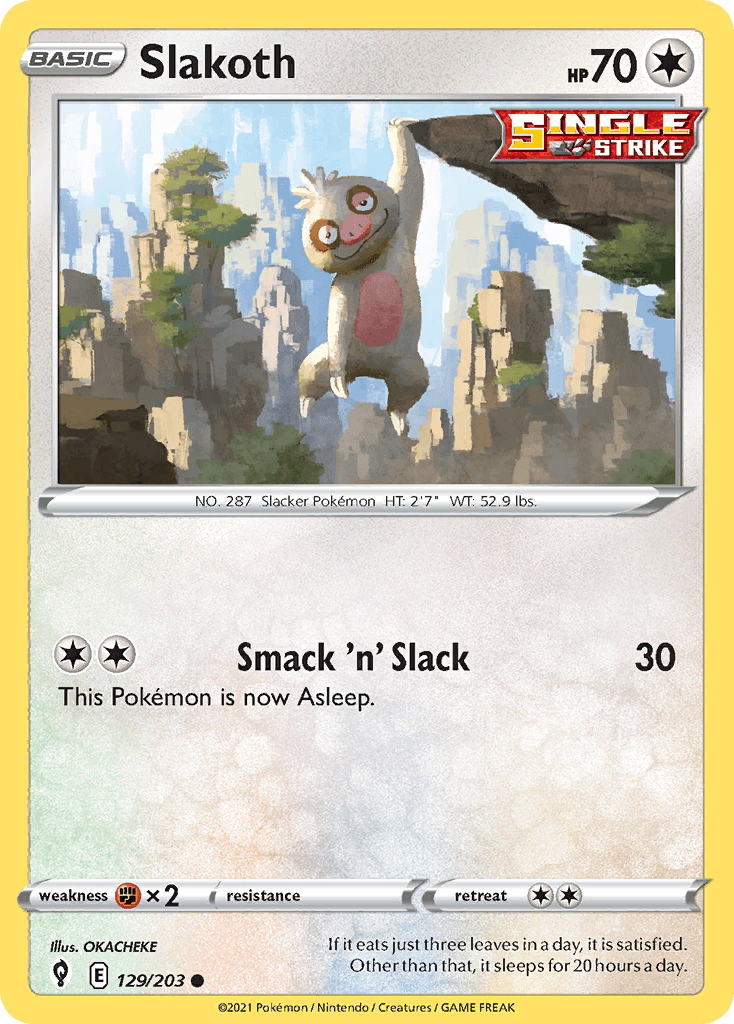 Slakoth Evolving Skies card