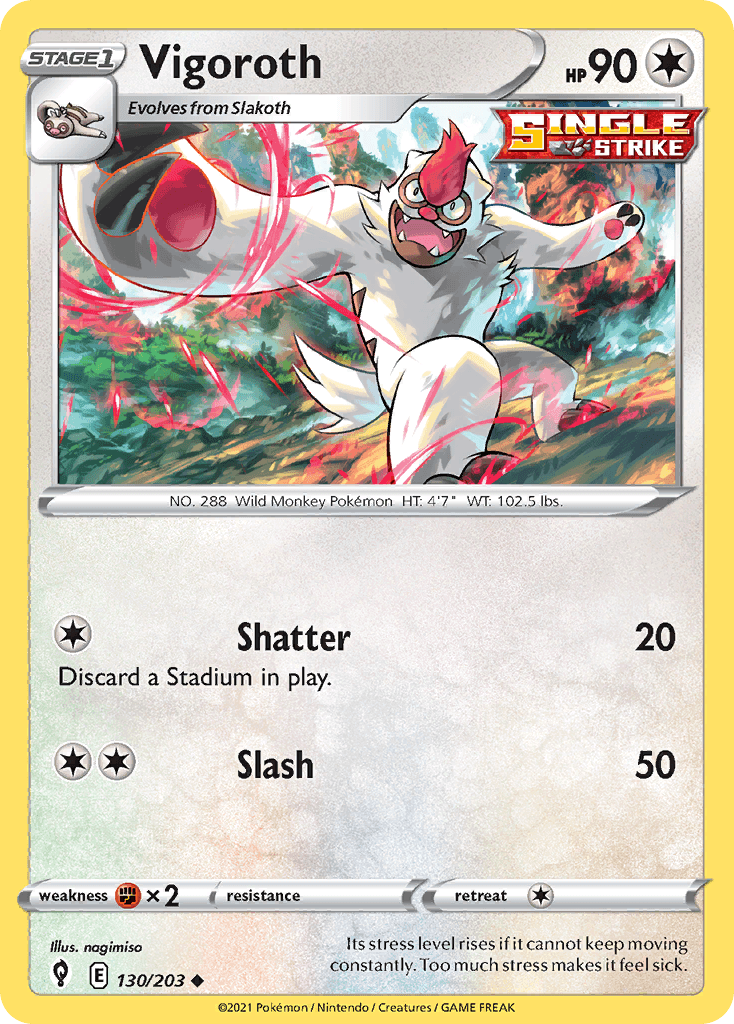 Vigoroth Evolving Skies card