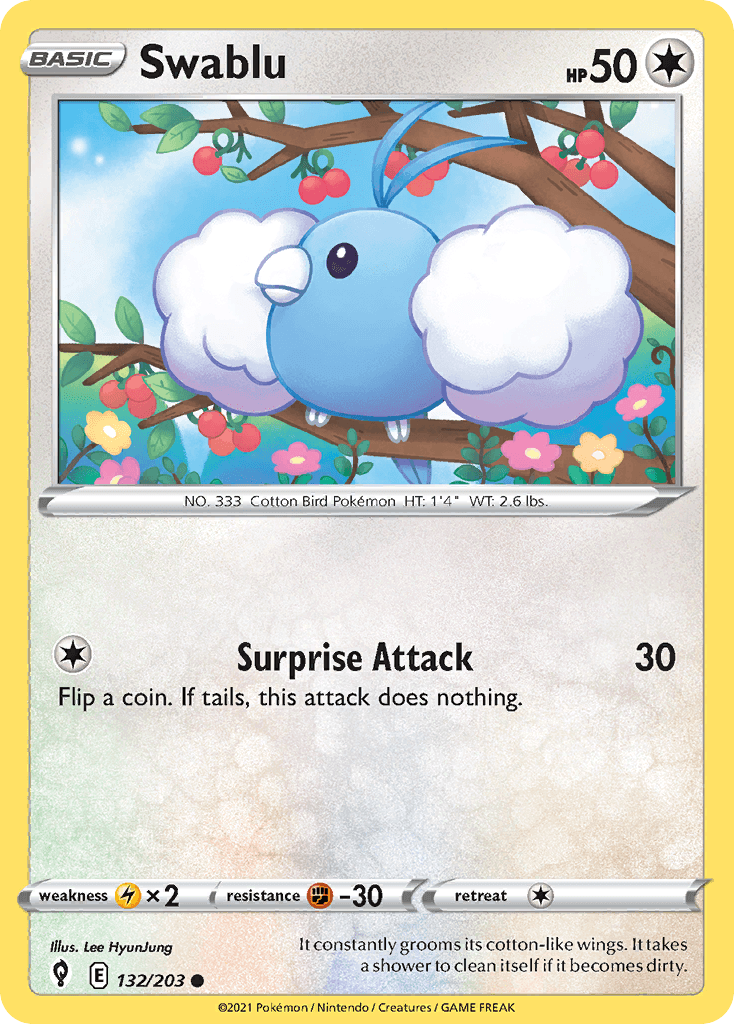 Swablu Evolving Skies card