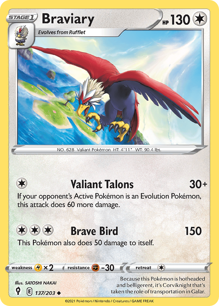 Braviary Evolving Skies card