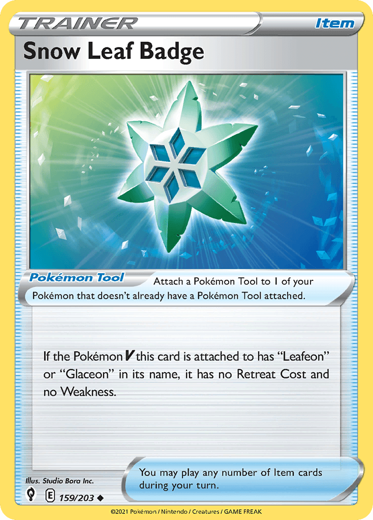 Snow Leaf Badge Evolving Skies card