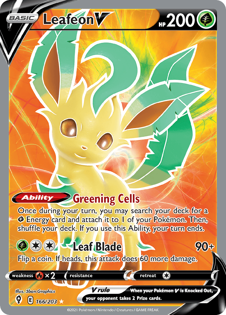 Leafeon V Evolving Skies card