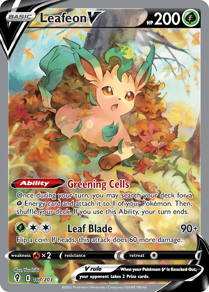 Leafeon V Evolving Skies card