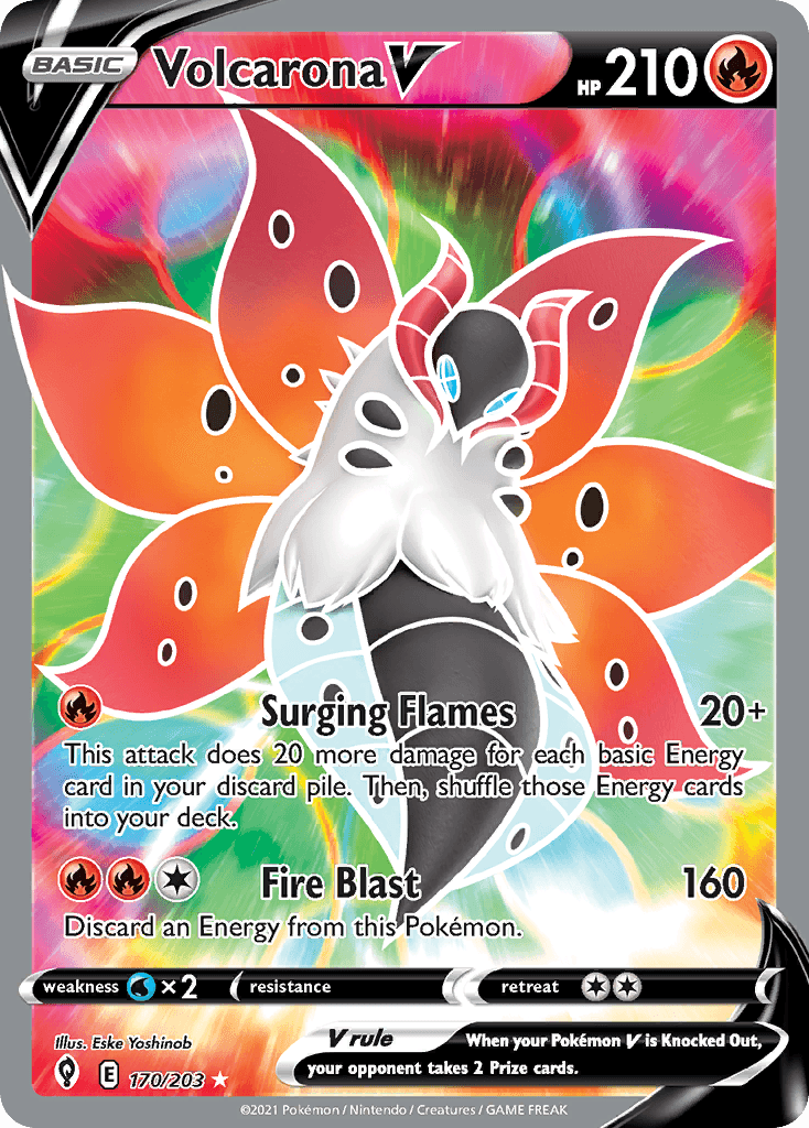 Volcarona V Evolving Skies card