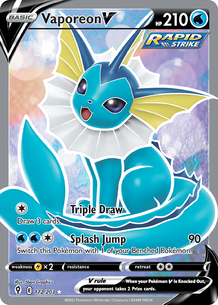 Vaporeon V Evolving Skies card