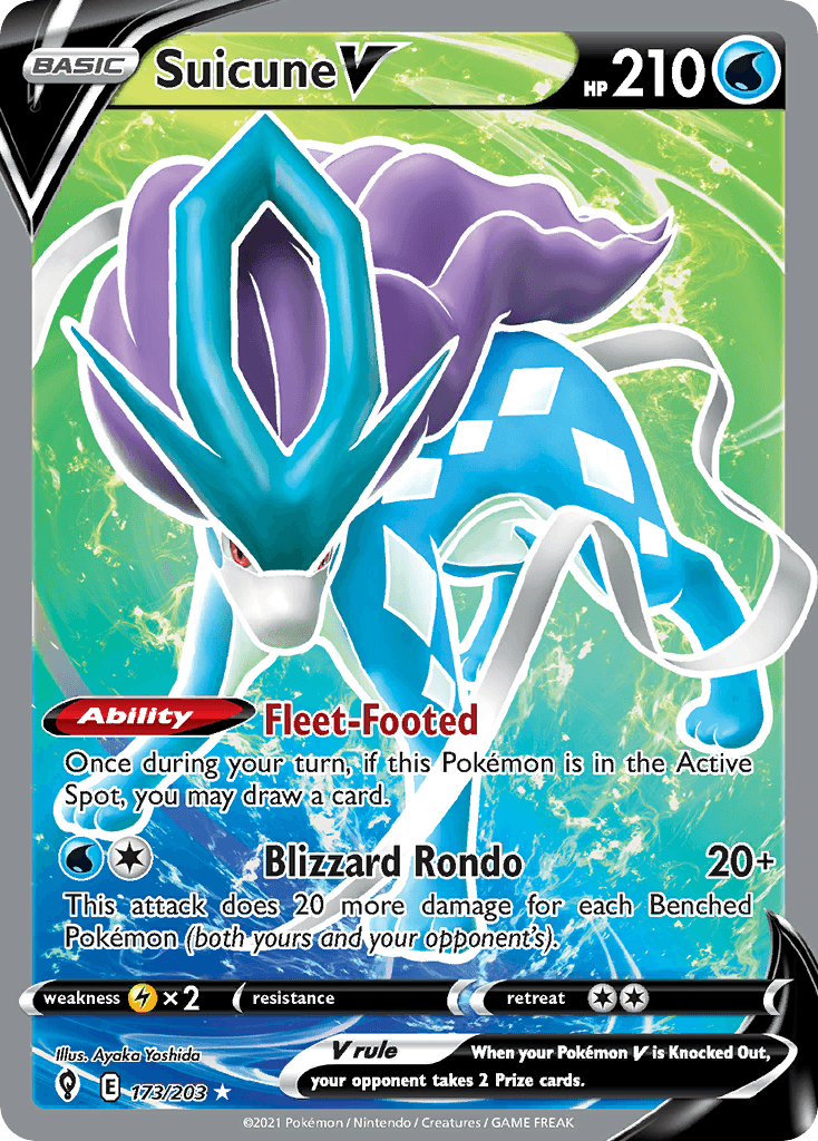 Suicune V Evolving Skies card